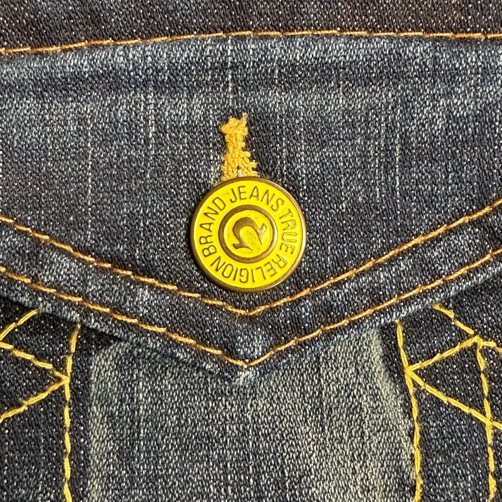 Y2K Vintage True Religion Joey Twisted Flare Dark Wash Low Rise 29W 31L Jeans - Picture 13 of 14